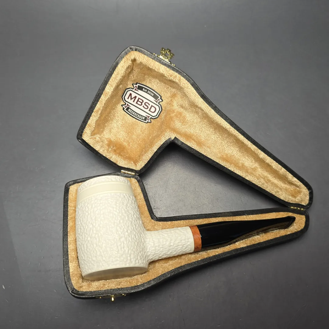 MBSD Meerschaum Deluxe Rusticated "Whittler" Poker with Briar-Mortise (New) - Image 2