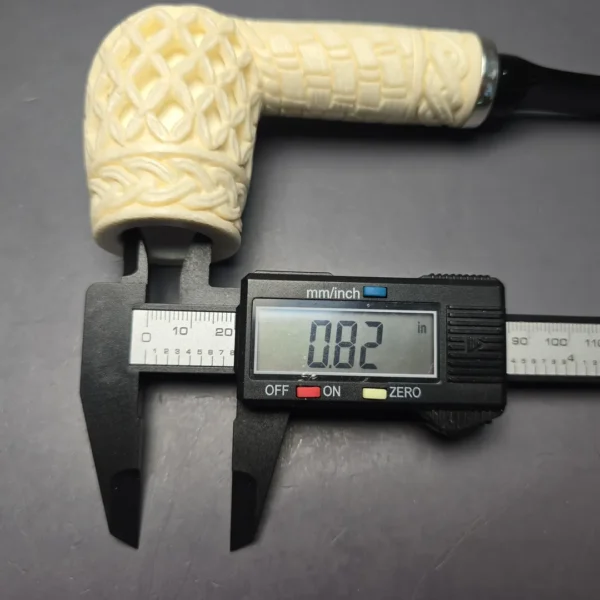 MBSD Meerschaum Silver Extra Large Lattice Carved Reverse Calabash Lovat (New) - Image 12