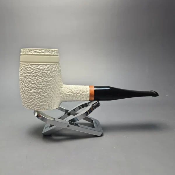 MBSD Meerschaum Deluxe Rusticated "Whittler" Poker with Briar-Mortise (New) - Image 3