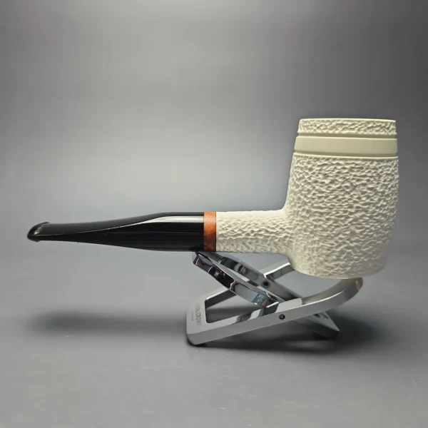 MBSD Meerschaum Deluxe Rusticated "Whittler" Poker with Briar-Mortise (New) - Image 5