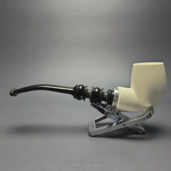 Unknown Reverse Calabash Translucent Meerschaum Billiard with Silver (Unsmoked Estate) - Image 4