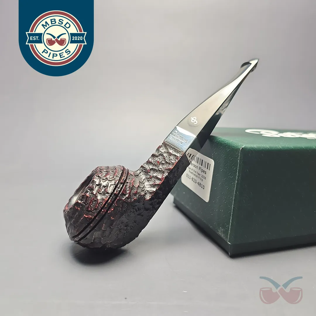 Peterson 2026 Pipe of the Year Rusticated "Large Squat Cad" Bulldog with Silver (New)