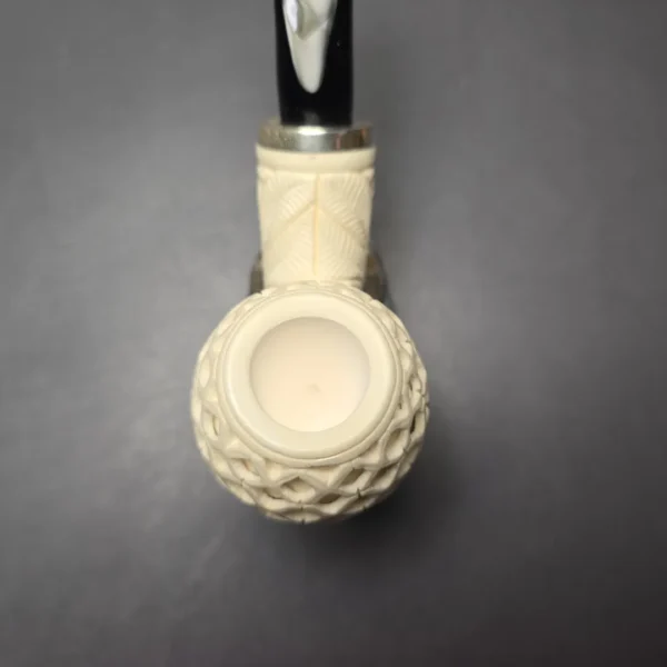 MBSD Meerschaum Silver Lattice Carved Reverse Calabash Author (New) - Image 7
