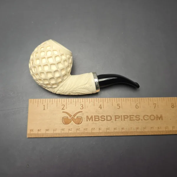 MBSD Meerschaum Silver Lattice Carved Reverse Calabash Author (New) - Image 10