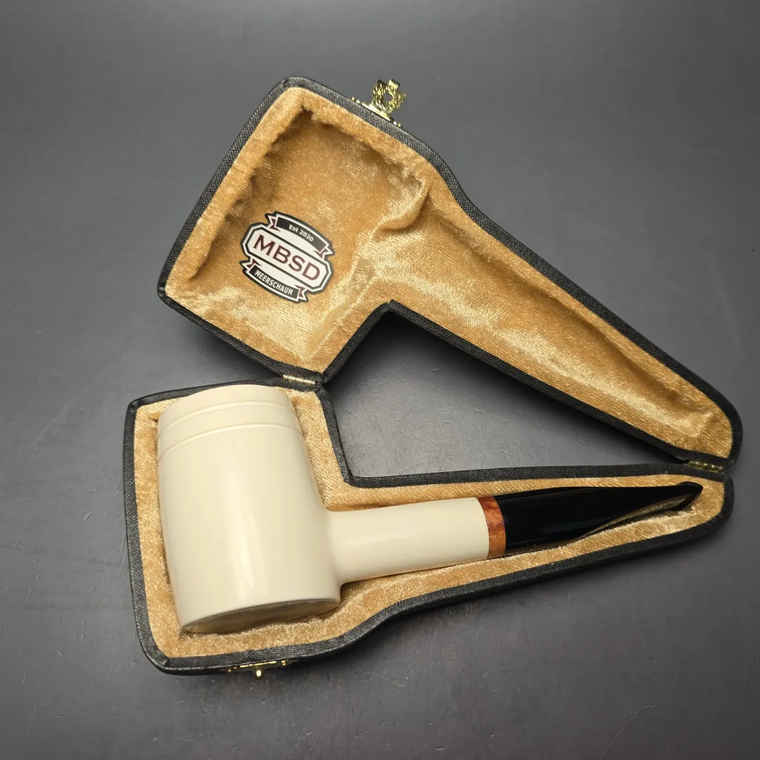 MBSD Meerschaum Deluxe Smooth "Whittler" Poker with Briar-Mortise (New) - Image 2