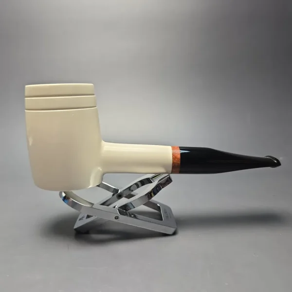 MBSD Meerschaum Deluxe Smooth "Whittler" Poker with Briar-Mortise (New) - Image 3