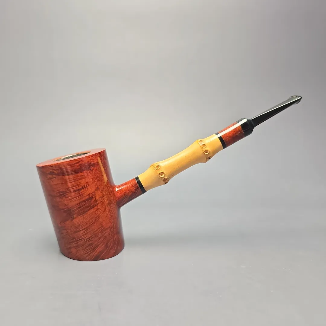 Bjarne Nielsen Signature Grade (B) Smooth Poker with Bamboo and Briar (Unsmoked Estate) - Image 2