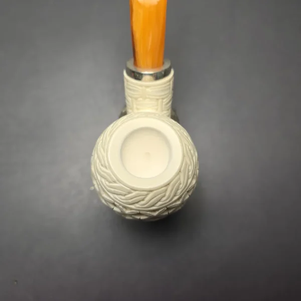 MBSD Meerschaum Silver Lattice Carved Reverse Calabash Brandy (New) - Image 7