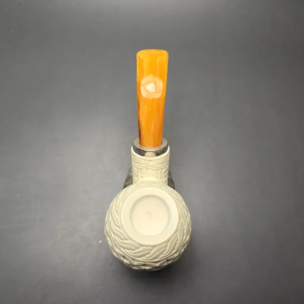 MBSD Meerschaum Silver Lattice Carved Reverse Calabash Brandy (New) - Image 9