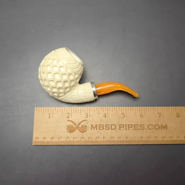 MBSD Meerschaum Silver Lattice Carved Reverse Calabash Brandy (New) - Image 10