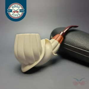 MBSD Meerschaum Premier (by Emre Bay) Extra Large Smooth Fluted Brandy with Cumberland and Briar-Mortise (New)