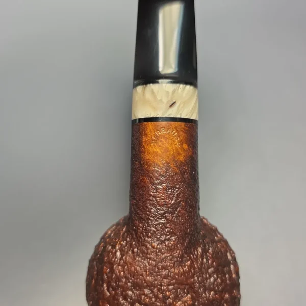 Abe Herbaugh Sandblasted Squat Tomato Sitter with Musk Ox Horn (Estate) - Image 11