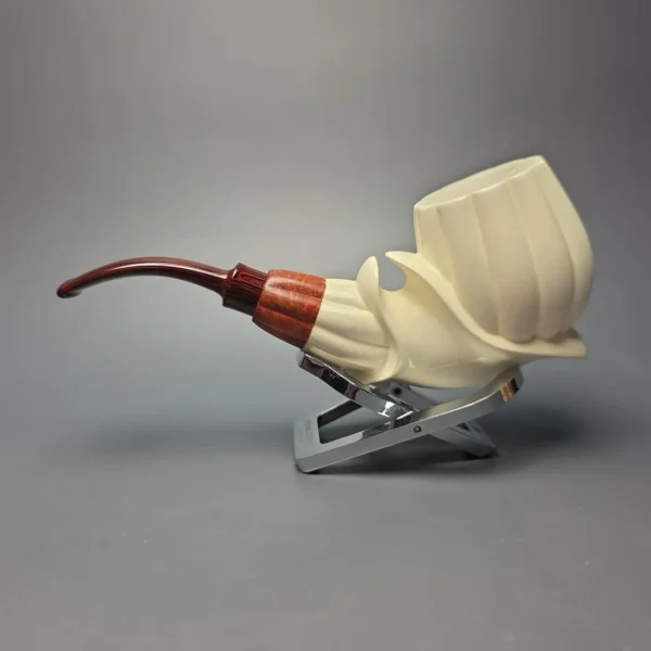 MBSD Meerschaum Premier (by Emre Bay) Extra Large Smooth Fluted Brandy with Cumberland and Briar-Mortise (New) - Image 5