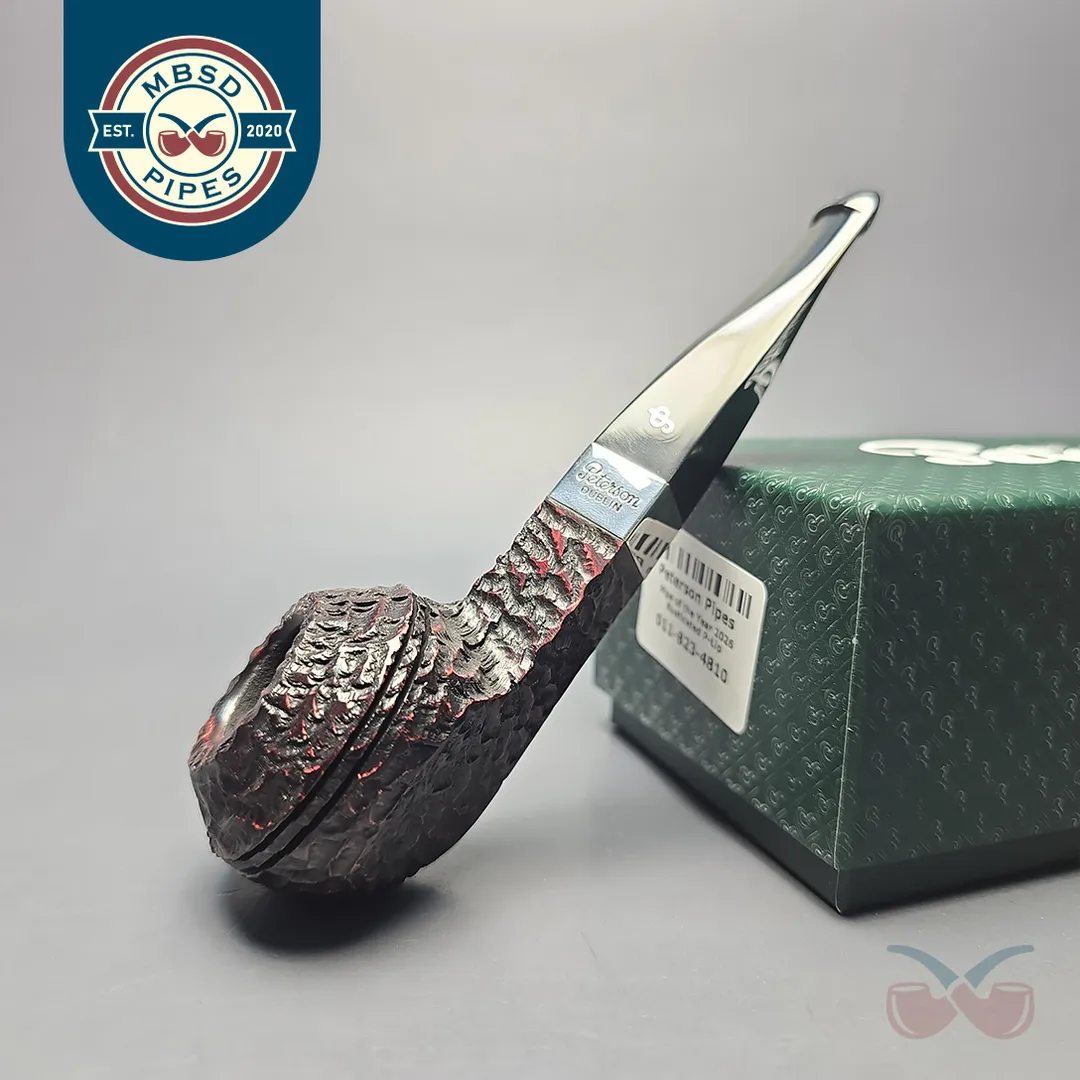 Peterson 2026 Pipe of the Year Rusticated "Large Squat Cad" Bulldog with Silver (New)