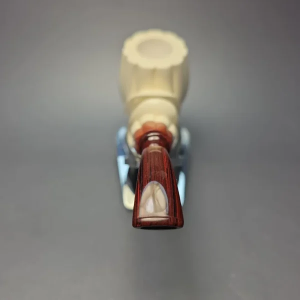 MBSD Meerschaum Premier (by Emre Bay) Extra Large Smooth Fluted Brandy with Cumberland and Briar-Mortise (New) - Image 6