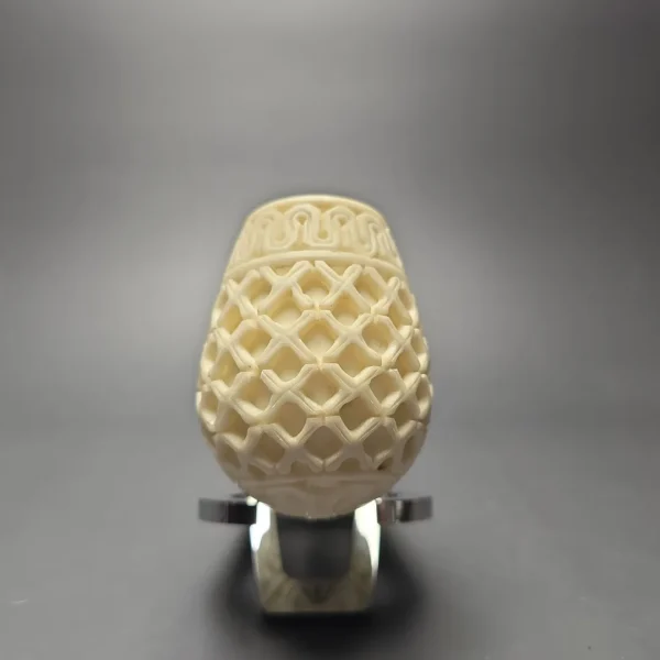 MBSD Meerschaum Silver Lattice Carved Reverse Calabash Brandy (New) - Image 4