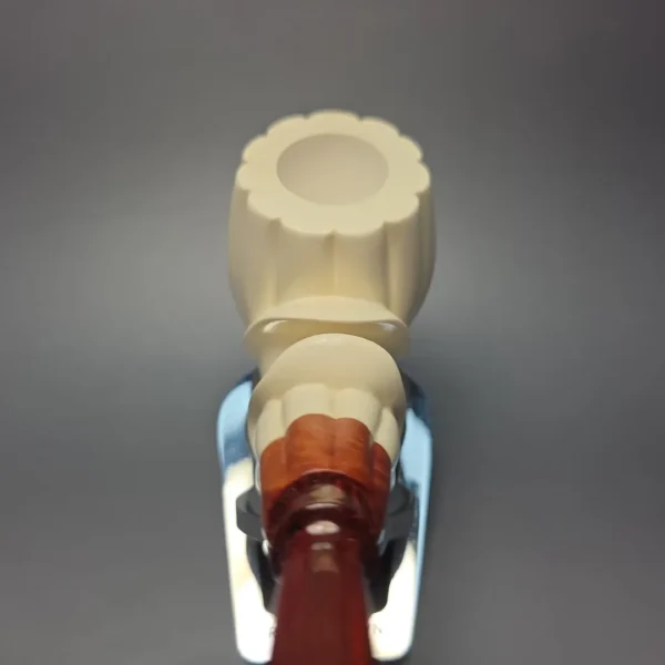 MBSD Meerschaum Premier (by Emre Bay) Extra Large Smooth Fluted Brandy with Cumberland and Briar-Mortise (New) - Image 7