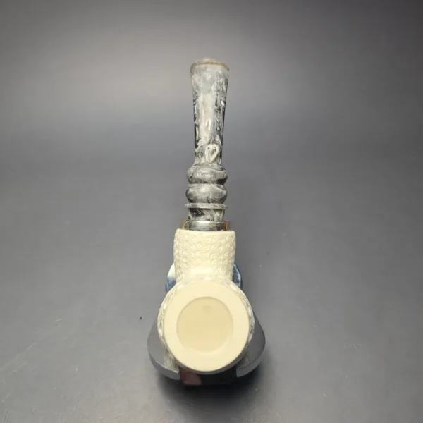 Unknown Lattice-Carved Reverse Calabash Brandy with Silver (Unsmoked Estate) - Image 8