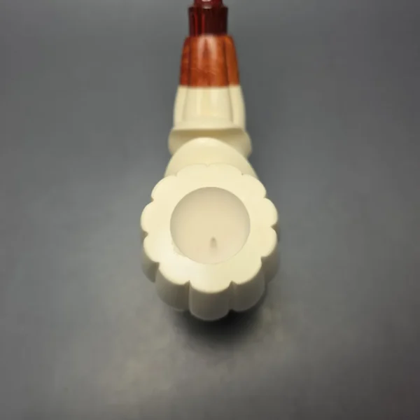 MBSD Meerschaum Premier (by Emre Bay) Extra Large Smooth Fluted Brandy with Cumberland and Briar-Mortise (New) - Image 8
