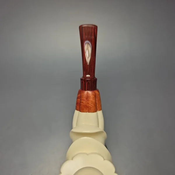 MBSD Meerschaum Premier (by Emre Bay) Extra Large Smooth Fluted Brandy with Cumberland and Briar-Mortise (New) - Image 9