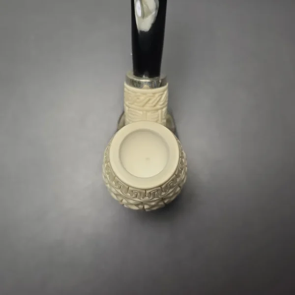 MBSD Meerschaum Silver Lattice Carved Reverse Calabash Brandy (New) - Image 7