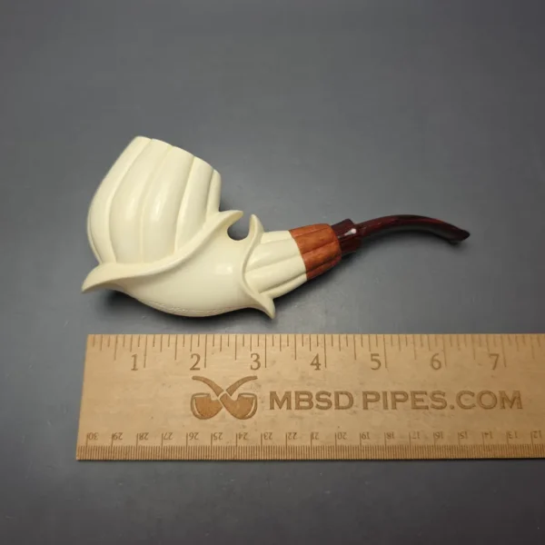 MBSD Meerschaum Premier (by Emre Bay) Extra Large Smooth Fluted Brandy with Cumberland and Briar-Mortise (New) - Image 10