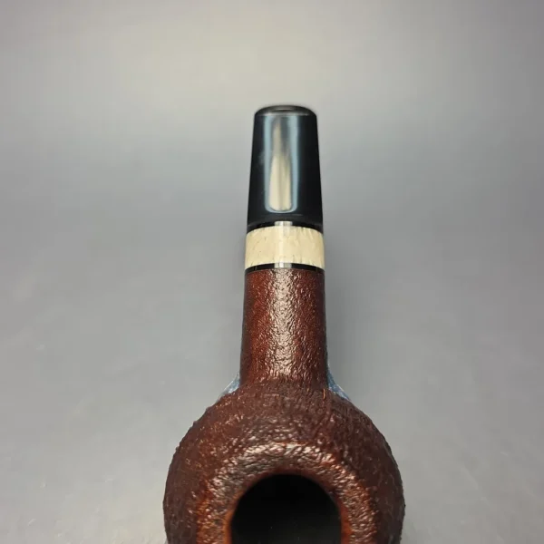 Abe Herbaugh Sandblasted Squat Tomato Sitter with Musk Ox Horn (Estate) - Image 8