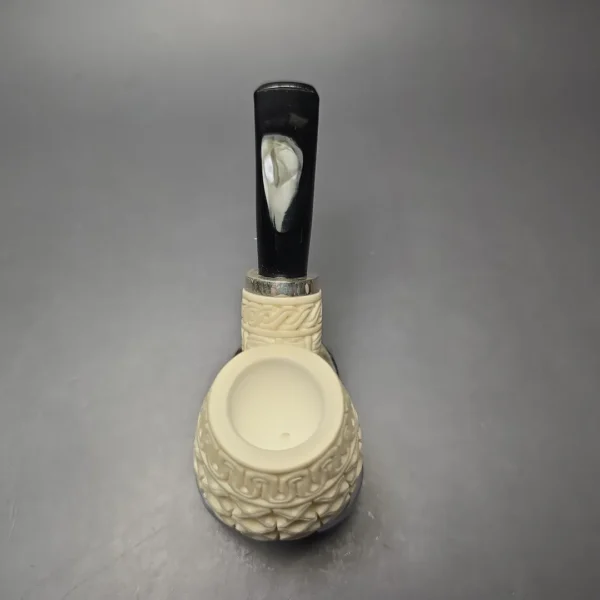 MBSD Meerschaum Silver Lattice Carved Reverse Calabash Brandy (New) - Image 9