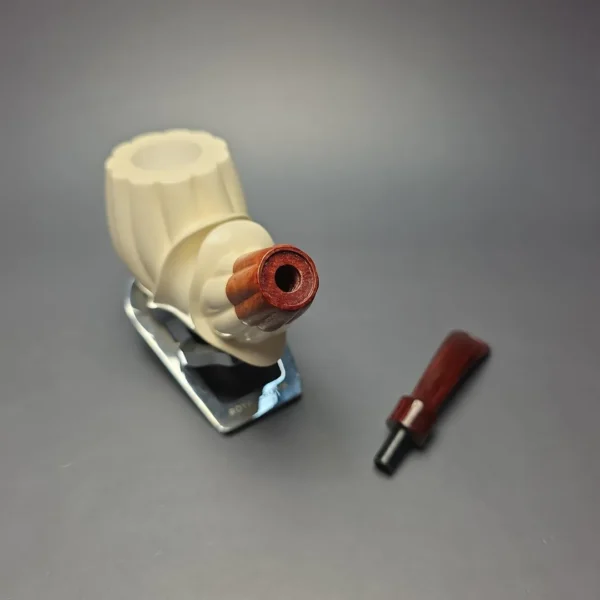MBSD Meerschaum Premier (by Emre Bay) Extra Large Smooth Fluted Brandy with Cumberland and Briar-Mortise (New) - Image 12