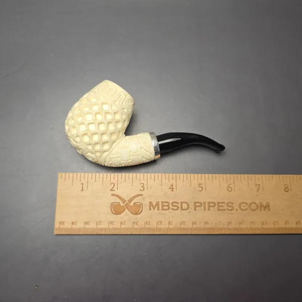 MBSD Meerschaum Silver Lattice Carved Reverse Calabash Brandy (New) - Image 11