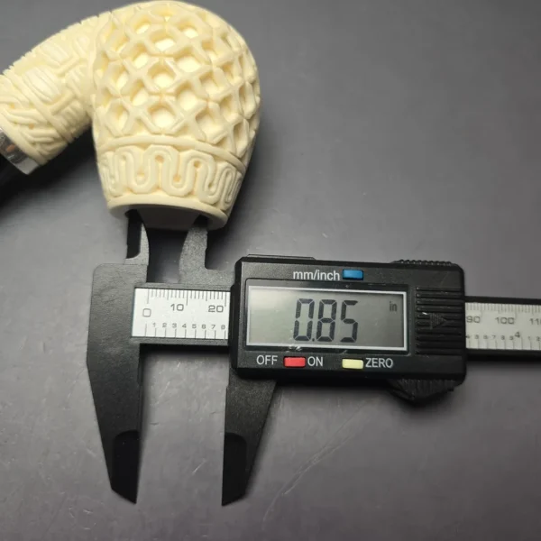 MBSD Meerschaum Silver Lattice Carved Reverse Calabash Brandy (New) - Image 12