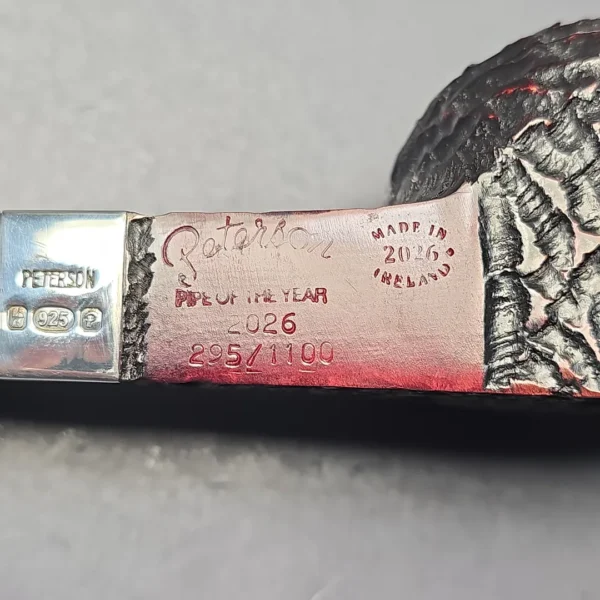 Peterson 2026 Pipe of the Year Rusticated "Large Squat Cad" Bulldog with Silver (New) - Image 10