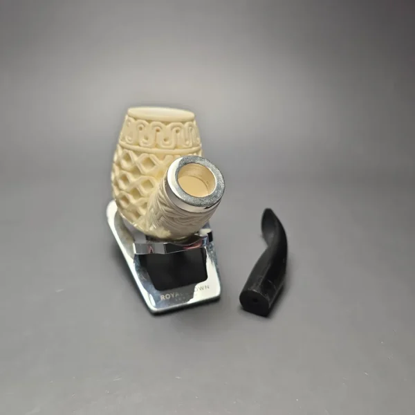 MBSD Meerschaum Silver Lattice Carved Reverse Calabash Brandy (New) - Image 13