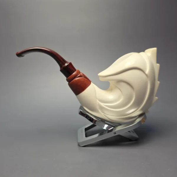 MBSD Meerschaum Premier (by Emre Bay) Smooth Wave with Cumberland and Briar-Mortise (New) - Image 5
