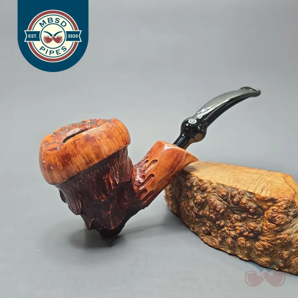 Nording Spruce Cone Partially Rusticated Freehand Estate Briar Pipe, Unsmoked