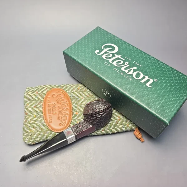 Peterson 2026 Pipe of the Year Rusticated "Large Squat Cad" Bulldog with Silver (New) - Image 14