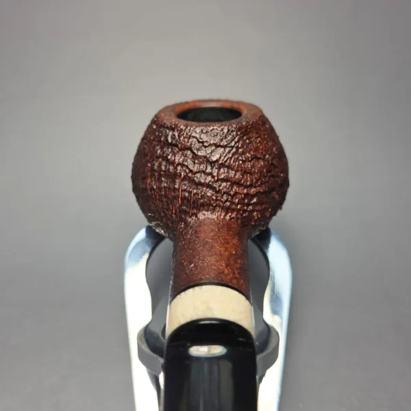 Abe Herbaugh Sandblasted Squat Tomato Sitter with Musk Ox Horn (Estate) - Image 6
