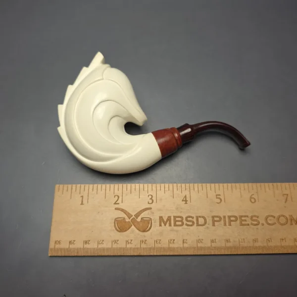MBSD Meerschaum Premier (by Emre Bay) Smooth Wave with Cumberland and Briar-Mortise (New) - Image 9