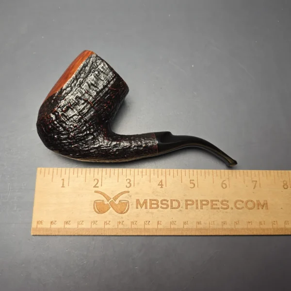 Savinelli Autograph (5) Partially Sandblasted Stacked Bent Billiard (Estate) - Image 11