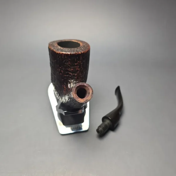 Savinelli Autograph (5) Partially Sandblasted Stacked Bent Billiard (Estate) - Image 13
