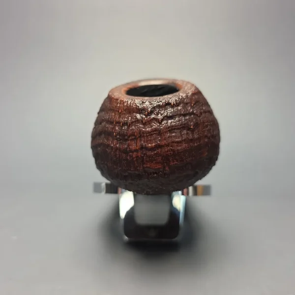 Abe Herbaugh Sandblasted Squat Tomato Sitter with Musk Ox Horn (Estate) - Image 3