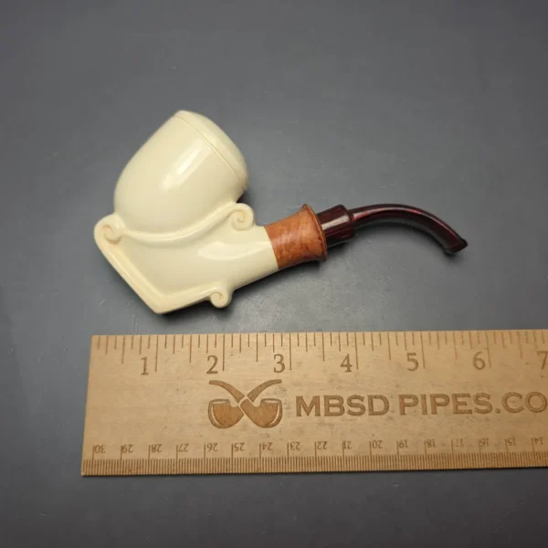 MBSD Meerschaum Premier (by Emre Bay) Smooth Vase Sitter with Cumberland and Briar-Mortise (New) - Image 10