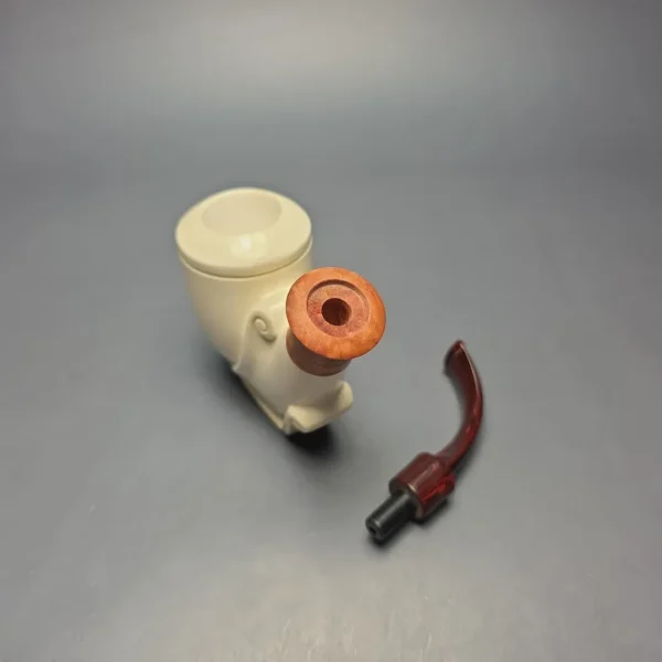 MBSD Meerschaum Premier (by Emre Bay) Smooth Vase Sitter with Cumberland and Briar-Mortise (New) - Image 12