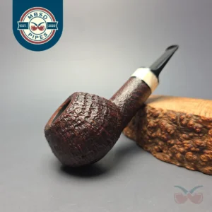 Abe Herbaugh Sandblasted Squat Tomato Sitter with Musk Ox Horn (Estate)