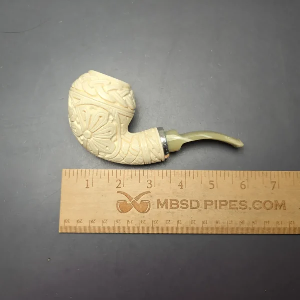 MBSD Meerschaum Silver Floral Carved Reverse Calabash Rhodesian (New) - Image 11
