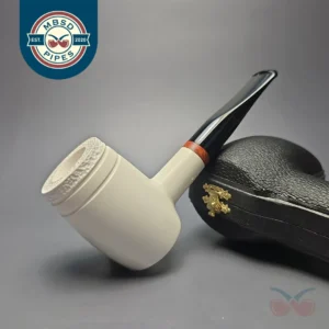 MBSD Meerschaum Deluxe Partially Rusticated "Whittler" Poker with Briar-Mortise (New)