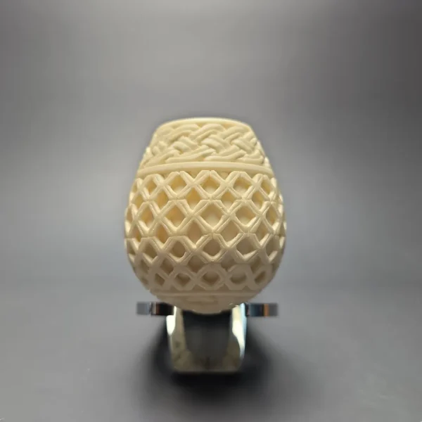 MBSD Meerschaum Silver Lattice Carved Reverse Calabash Brandy (New) - Image 4