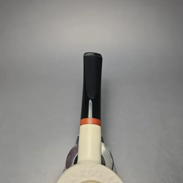 MBSD Meerschaum Deluxe Partially Rusticated "Whittler" Poker with Briar-Mortise (New) - Image 8