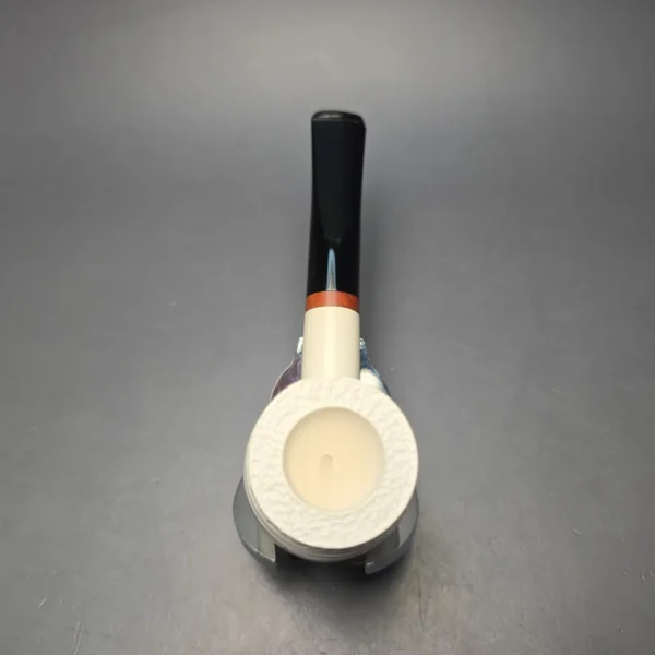 MBSD Meerschaum Deluxe Partially Rusticated "Whittler" Poker with Briar-Mortise (New) - Image 9