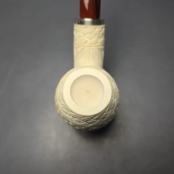 MBSD Meerschaum Silver Lattice Carved Reverse Calabash Brandy (New) - Image 7